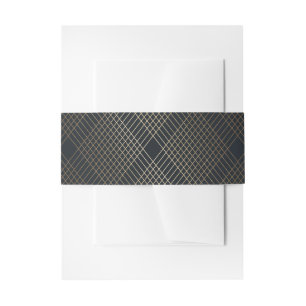 Gold Diamond Geometric Art Deco Navy Gatsby Einladungsbanderole