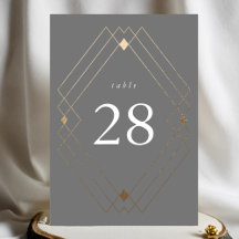 Gold Diamond Gray Geometric Deko Gatsby Wedding
