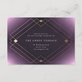 Gold Diamond Lila Geometric Deko Gatsby Wedding Begleitkarte