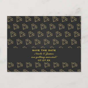 Gold Diamond Modern Bachelorette Save the Date Ankündigungspostkarte