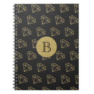 Gold Diamond Modern Glamour Bling Notebook Journal Notizblock