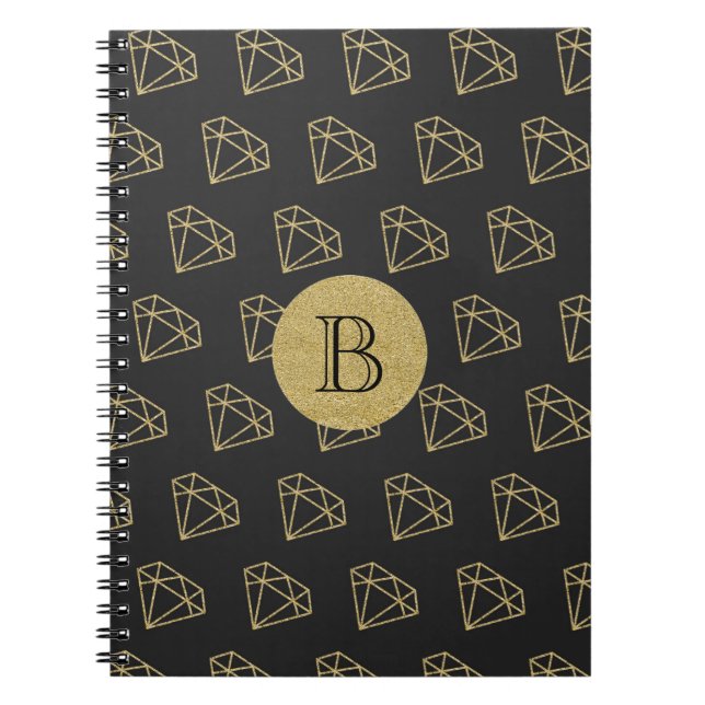 Gold Diamond Modern Glamour Bling Notebook Journal Notizblock (Vorderseite)