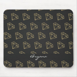 Gold Diamond Modern Glamour Mouse Pad Mousepad