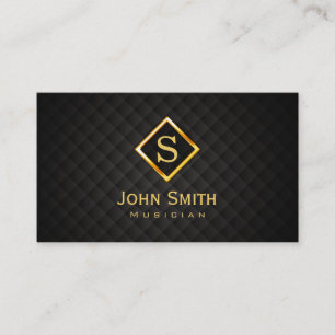 Gold Diamond Monogram Musician Business Card Visitenkarte