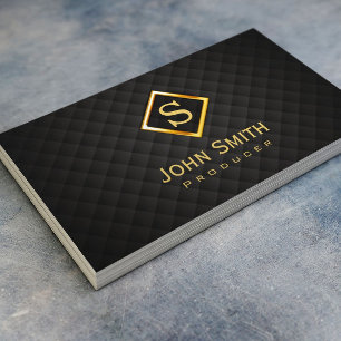 Gold Diamond Monogram Producer Business Card Visitenkarte