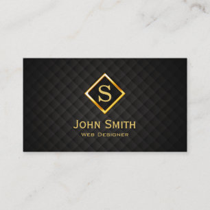 Gold Diamond Monogram Web Design Business Card Visitenkarte