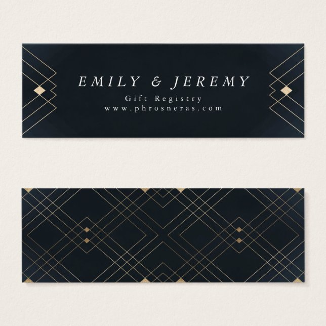 Gold Diamond Navy Geometric Deko Gatsby Wedding (Vorne & Hinten)