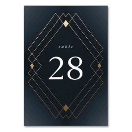 Gold Diamond Navy Geometric Deko Gatsby Wedding Tischnummer