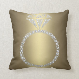 GOLD DIAMOND RING CUSHION WEDD KISSEN
