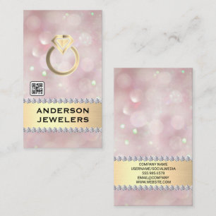 Gold Diamond Ring Logo   QR-Code Visitenkarte