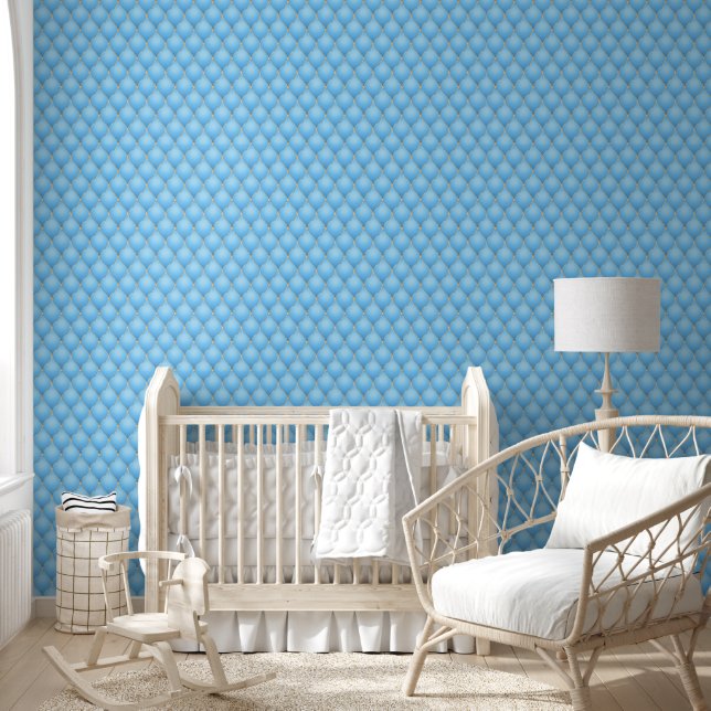 Gold Diamond Tufed Sky Blue Tapete (Kinder)