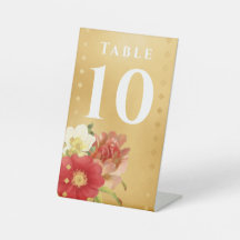 Gold Diamond Vintag Rose Tischnummer