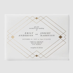 Gold Diamond White Geometric Deko Gatsby Wedding