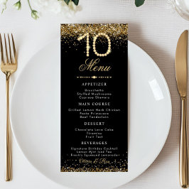 Gold Diamonds 10th Anniversary Dinner Flat Menu Menükarte