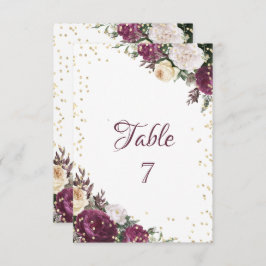 Gold Diamonds Burgundy Blumenkarte Einladung