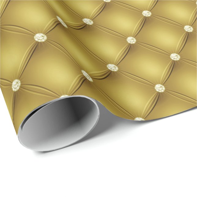 Gold Diamonds Christmas Wrapping Paper Geschenkpapier (Rolleneckpunkt)