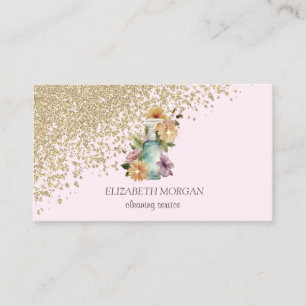 Gold Diamonds Floral Spray Flasche Pink Visitenkarte