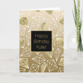 Gold Diamonds Ombre Birthday Karte