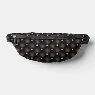 Gold Diamonds Tufted Black Fanny Pack Bauchtasche