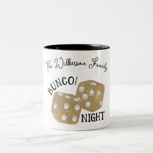 Gold Dice Bunco Night Individuelle Name Zweifarbige Tasse