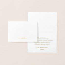 Gold Die schönste Zeit des Jahres Monogramm Folienkarte