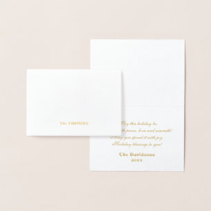 Gold Die schönste Zeit des Jahres Monogramm Folienkarte