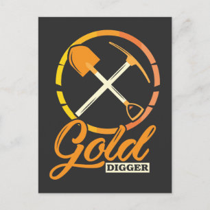 Gold Digger Panning Miner Funny Miner Postkarte