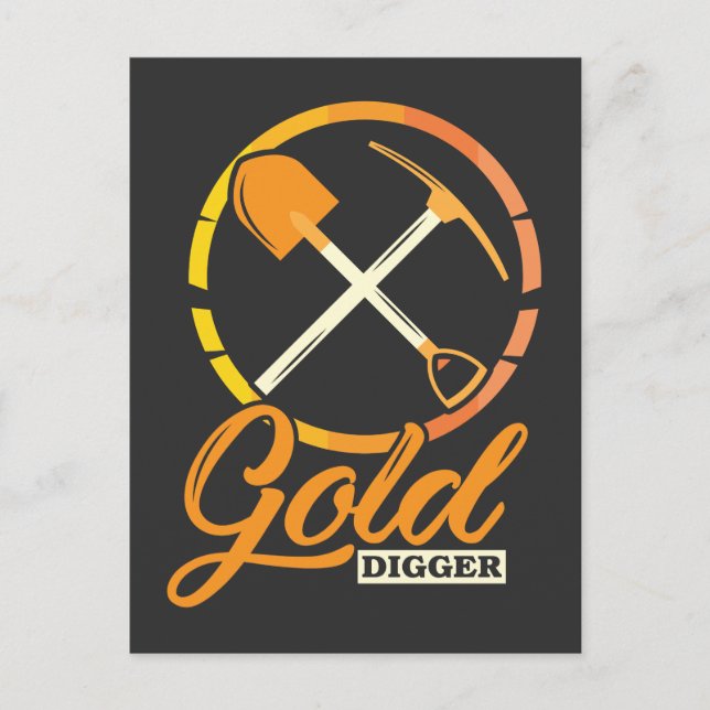 Gold Digger Panning Miner Funny Miner Postkarte (Vorderseite)