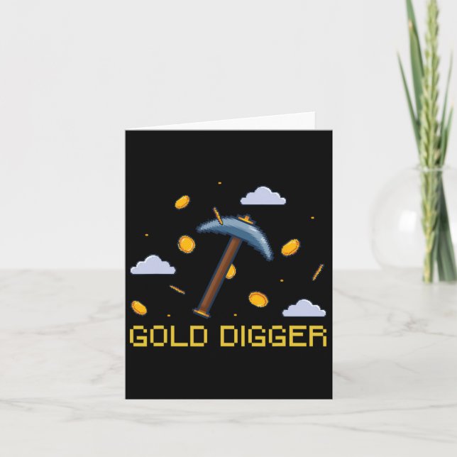 Gold Digger Treasure Jagd Gold Digging Pixel Karte (Vorderseite)