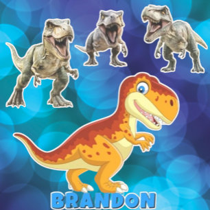 Gold-Dinosaur Personalisierter Name Aufkleber