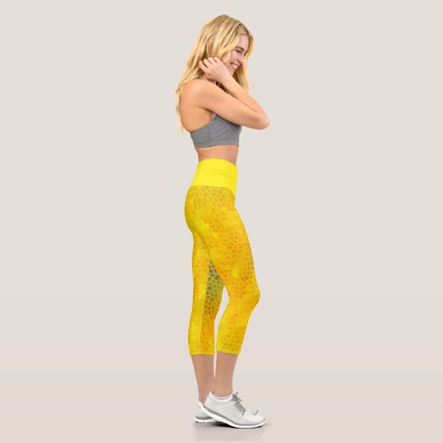 Gold Dinosaurier verborgen Capri Leggings (Rechts)