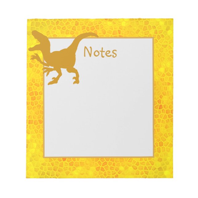 Gold Dinosaurier verborgen Notizblock (Vorderseite)