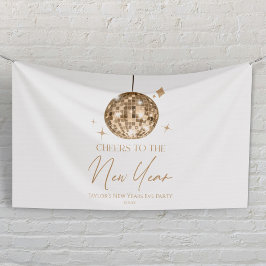 Gold Disco Ball Cheers Silvester Party Banner