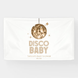 Gold Disco Ball 'Disco Baby' Babydusche Banner