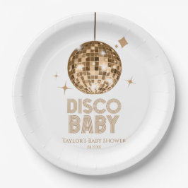 Gold Disco Ball 'Disco Baby' Babydusche Pappteller