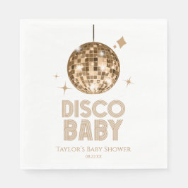 Gold Disco Ball 'Disco Baby' Babydusche Serviette