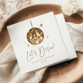 Gold Disco Ball Let's Disco Geburtstagsparty Serviette