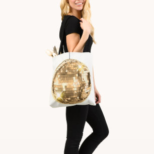 Gold Disco Ball Motif, Retro 70er Theme, Girl