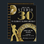 Gold Disco Ball Studio 54 Party 30. Geburtstag Einladung<br><div class="desc">Ich bin stolz auf all meine Entwürfe, wenn Sie Fragen haben, individuelle Änderungen am Design gewollt haben oder gewollt, Dinge zu koordinieren, um zu entsprechen, und benötigen mich, um es zu erstellen, kontaktieren Sie Megan bitte direkt mit Emma Sue Bow-tique unter megan@emmasuebowtique.com . Zazzle bietet nun digitale Dateien an, aber...</div>