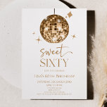 Gold Disco Ball Sweet 60. Geburtstagsparty Einladung<br><div class="desc">Das ist eine Gold Disco Ball Sweet 60. Geburtstagsparty Einladung!</div>