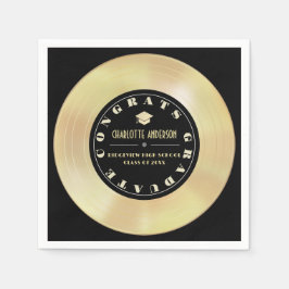 Gold Disk/Vinyl Record Black Abschluss Serviette