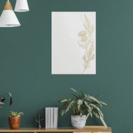 Gold Distel Botanischer Kunst Druck Poster
