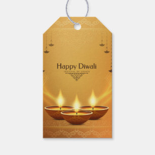 Gold Diwali mit Diya Geschenkanhänger
