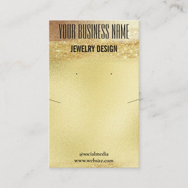 Gold DIY Necklace Earring Display Holder Visitenkarte (Vorderseite)