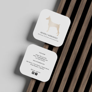 Gold Doberman Dog Walker Trainer Welpe sitzend Quadratische Visitenkarte