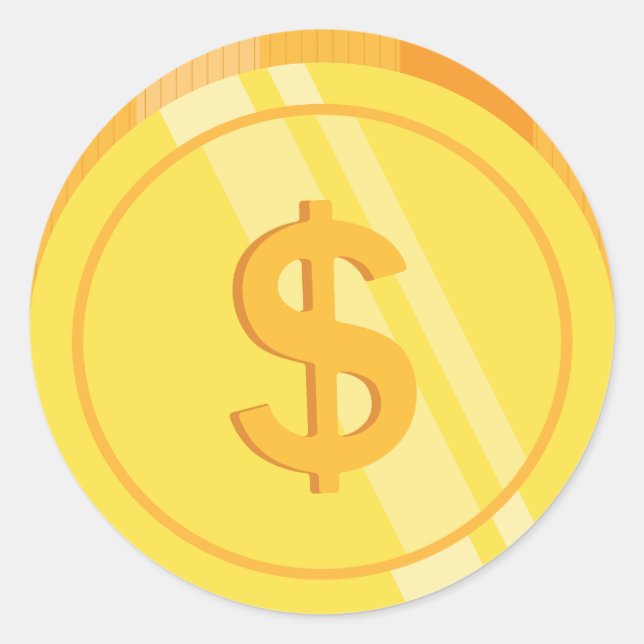 Gold-Dollar-Münzen Runder Aufkleber (Vorderseite)