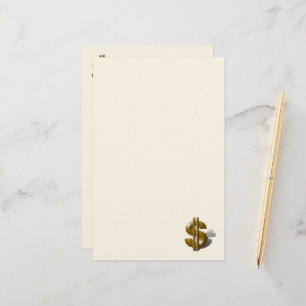 Gold-Dollar-Unterzeichnung Briefpapier