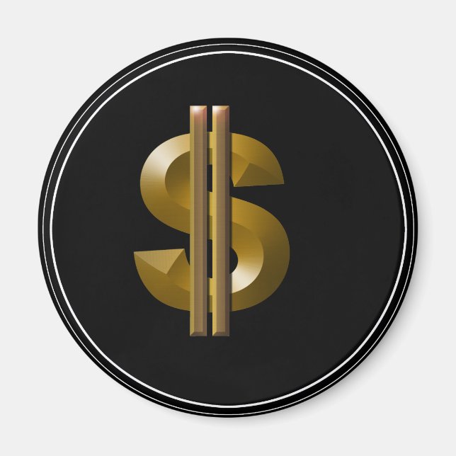 Gold-Dollar-Unterzeichnung Magnet (Vorne)