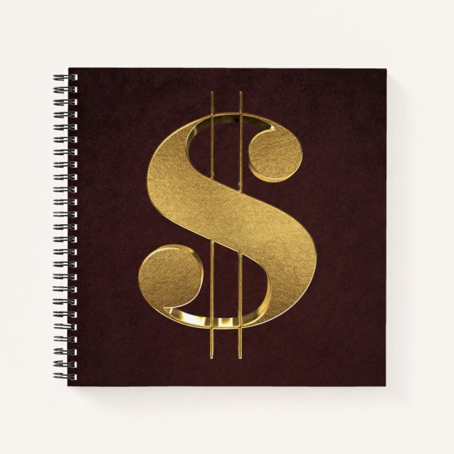 Gold-Dollar-Unterzeichnung Notizbuch (Vorderseite)