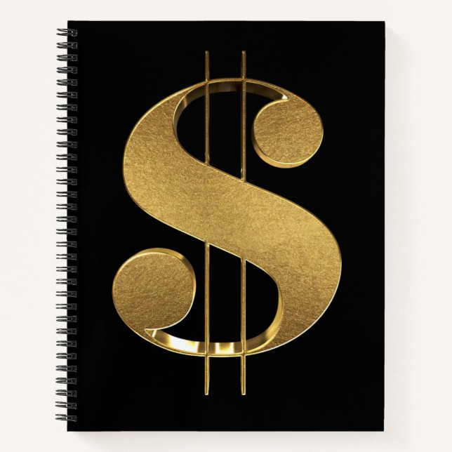 Gold-Dollar-Unterzeichnung Notizbuch (Vorderseite)